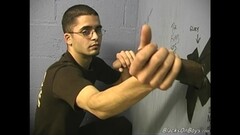 Cock slurping black dicks at the gloryholes Thumb