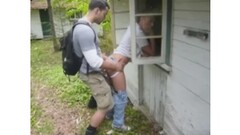 Gay stud gets his ass barebacked outdoors Thumb