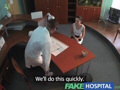 FakeHospital Sexy patient bent over the receptionists desk and fucked from behind Thumb