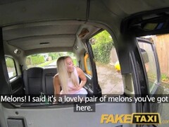 FakeTaxi Helpful cab driver gives sexy blonde a creampie on backseat Thumb