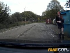 Fake Cop Redhead hooker earns herself an unlawful bonus Thumb