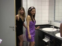Public Threesome Teen Girls fucked in german restroom Thumb