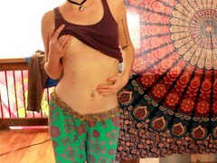 Hippie Teen Strips and Plays With Herself Thumb