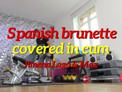 Fitness Rooms Sexy Spanish brunette covered in cum after workout fucking Thumb