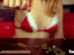 Dirty Dutch Christmas Liz Rainbow and Jentina Smalls smoking weed get high Thumb