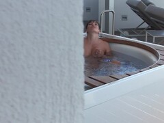 PERVERT CAUGHT SPYING ON ME PLAYING IN THE HOT TUB XXX Thumb