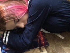 pink-haired schoolgirl amazing blowjob takes the sperm on the face Thumb