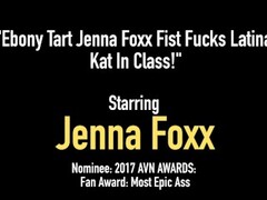 Ebony Tart Jenna Foxx Fist Fucks Latina Kat In Class! Thumb