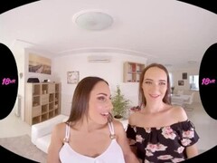 18VR.com Anal Threesome With Two Stepsisters Lilu Moon And Sasha Sparrow Thumb