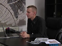 Skinny twink and his boss suck off each other in the office Thumb