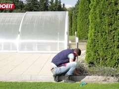 LETSDOEIT - Hot Czech Ebony Wife Gets Nailed by Gardener's Big Cock Thumb