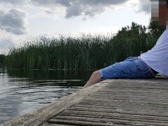 Sagging wet outdoor in lake with clothes Thumb