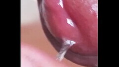 Leaking precum, extreme closeup. July 2, 2024. Thumb